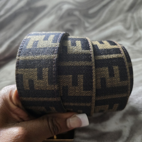 Fendi Leather Zucca FF Buckle Belt Unisex - Picture 8 of 9